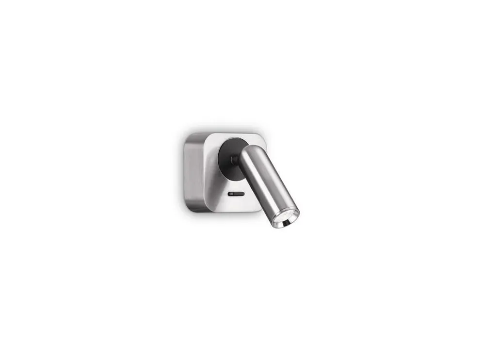 LED Nástěnné bodové svítidlo Ideal Lux BEAN SQUARE AP NICKEL 260679 3,5W 220lm 3000K IP20 6,5cm hranaté niklové - IDEALLUX Nakupujte Hned