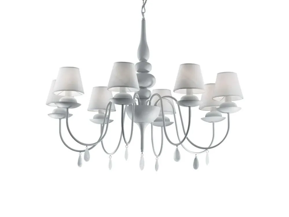 Akční Nabídka Závěsné svítidlo Ideal Lux Blanche SP8 bianco 035574 bílé 92cm 8x40W - IDEALLUX