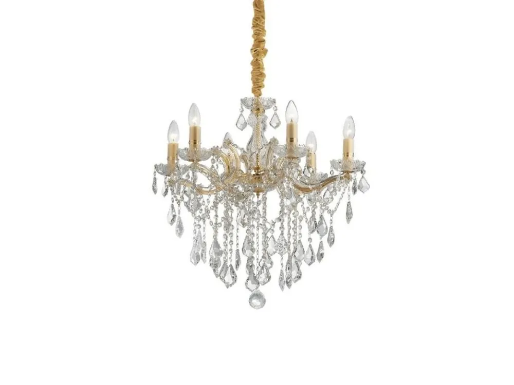 Ihned K Objednání Závěsné svítidlo Ideal Lux Florian SP6 oro 035635 zlaté 60cm - IDEALLUX