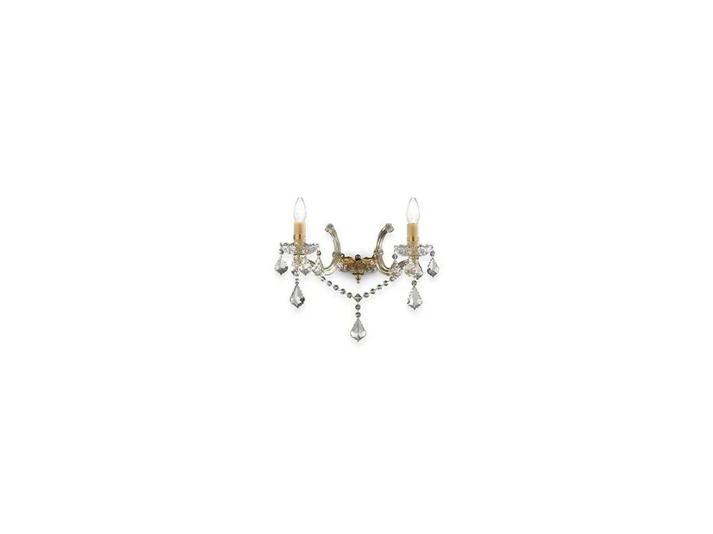 Nástěnné svítidlo Ideal Lux Florian AP2 oro 035659 zlaté - IDEALLUX Expresní Doručení
