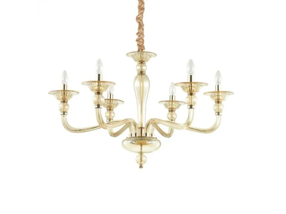 Závěsné svítidlo Ideal Lux Danieli SP6 ambra 159942 zlaté 6x40W - IDEALLUX Koupit Online