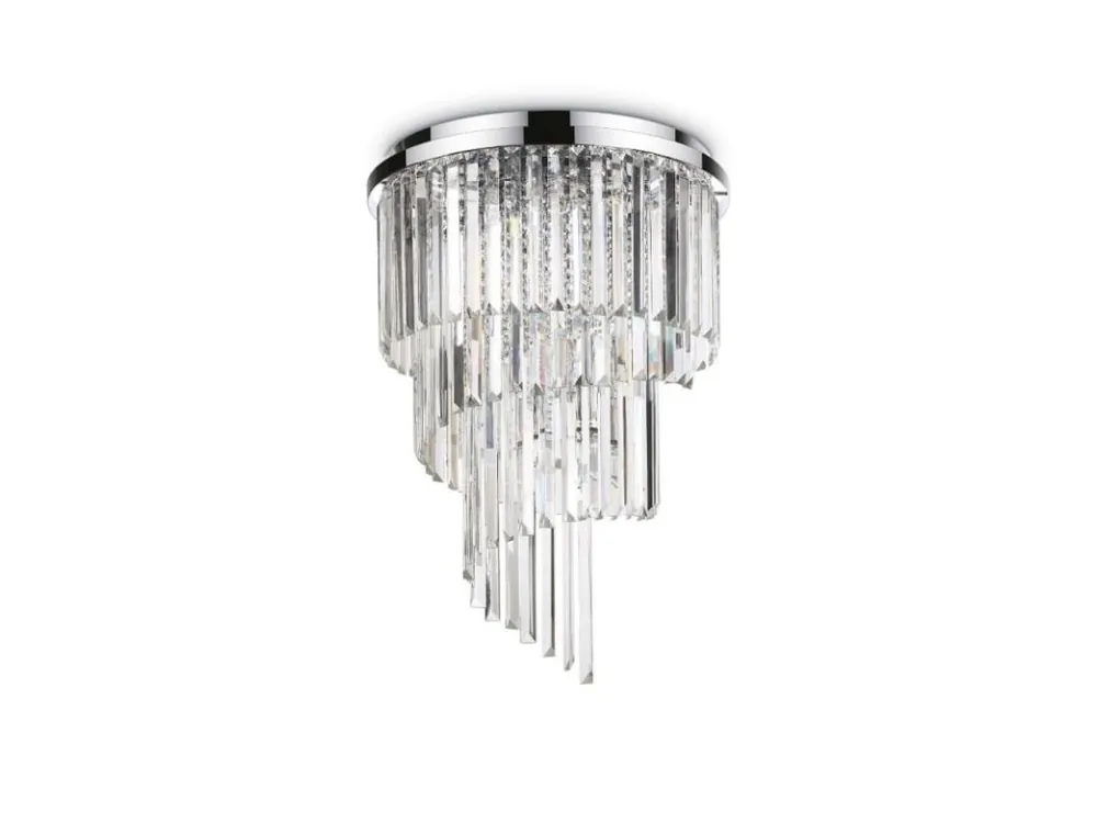 Omezená Nabídka Stropní svítidlo Ideal Lux Carlton PL12 cromo 138937 50cm chromové E14 12x40W - IDEALLUX