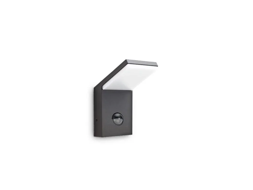 Omezená Nabídka LED Venkovní nástěnné svítidlo Ideal Lux Style AP1 Anthracite 221519 9,5W 680lm IP54 antracitové s čidlem - IDEALLUX