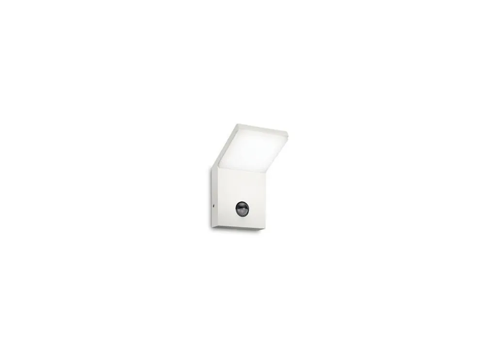 Akce LED Venkovní nástěnné svítidlo Ideal Lux STYLE AP SENSOR BIANCO 3000K 269146 9,5W 750lm 3000K IP54 10cm bílé s PIR senzorem - IDEALLUX