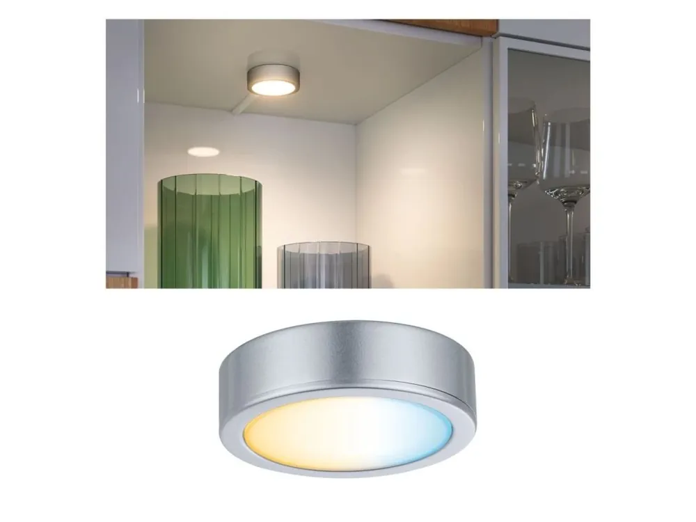 Nábytkové svítidlo Clever Connect spot Disc matný chrom 12V 2,1W měnitelná bílá 2.700-6.500K - PAULMANN Autentický