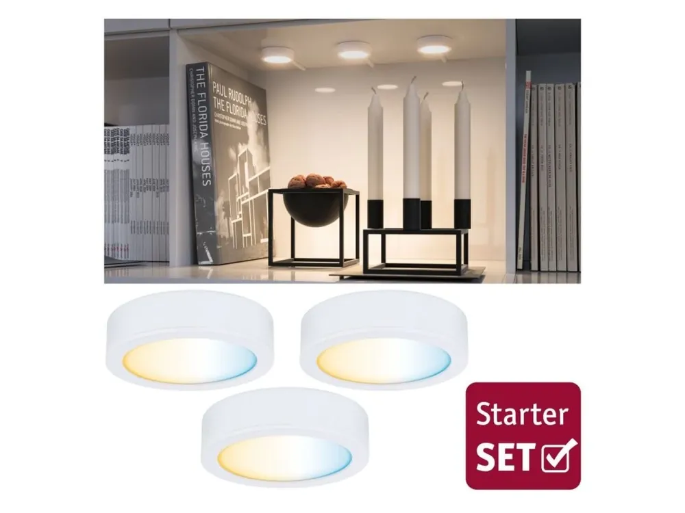 Nábytkové svítidlo Clever Connect startovací sada Disc bílá mat 12V 3x2,1W měnitelná bílá 2.700-6.500K - PAULMANN Přímo Od Výrobce