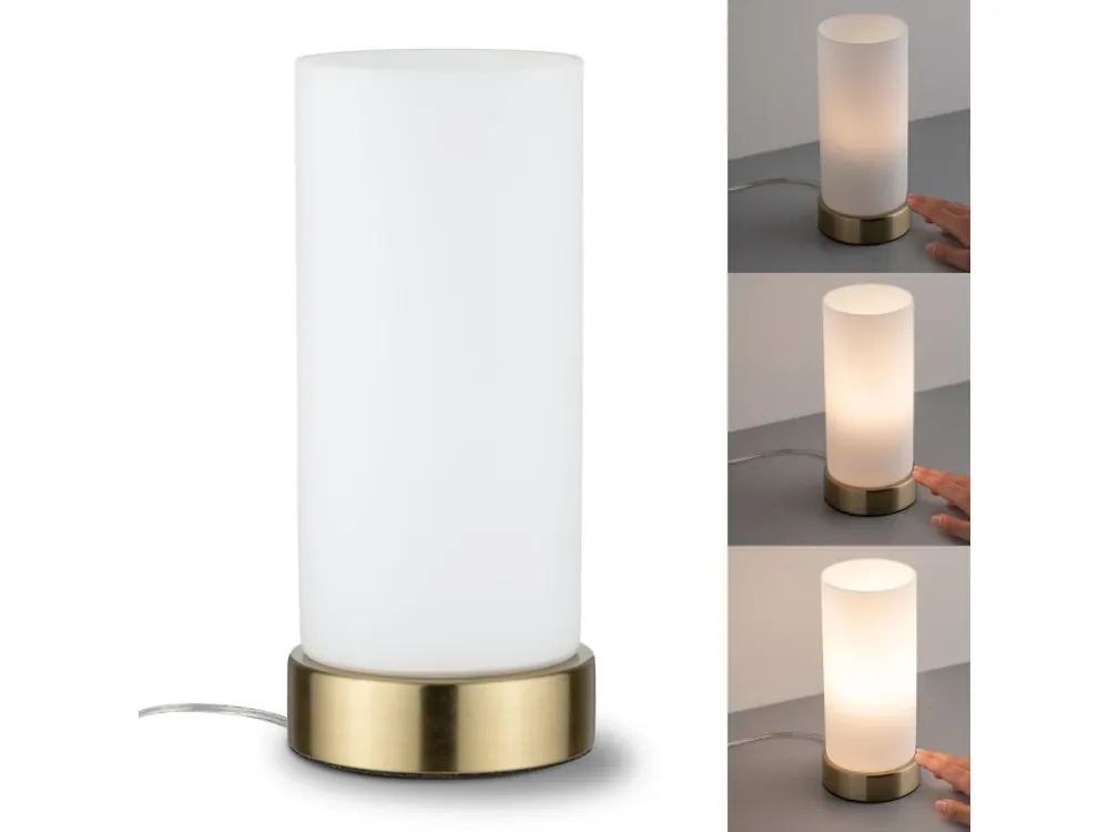 Objednat Nyní Stolní lampa Pinja dotykový vypínač 1-ramenné mosaz/opál - PAULMANN