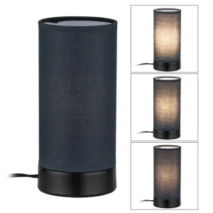 Stolní lampa Pia látkové stínidlo 1-ramenné černá mat/šedá E14 bez zdroje světla - PAULMANN Hit Sezóny