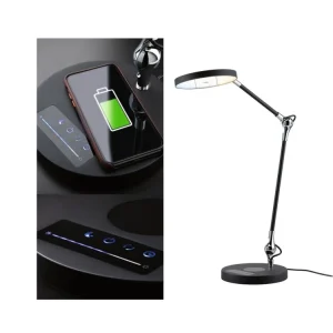 Originální LED stolní lampa na psací stůl Numis 11W Qi nabíjení telefonu WhiteSwitch 2.700-6.500K - PAULMANN