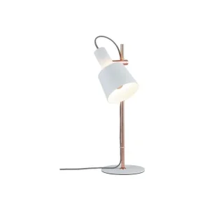 Stolní lampa Neordic Haldar bílá / měď - PAULMANN Víkendová Akce