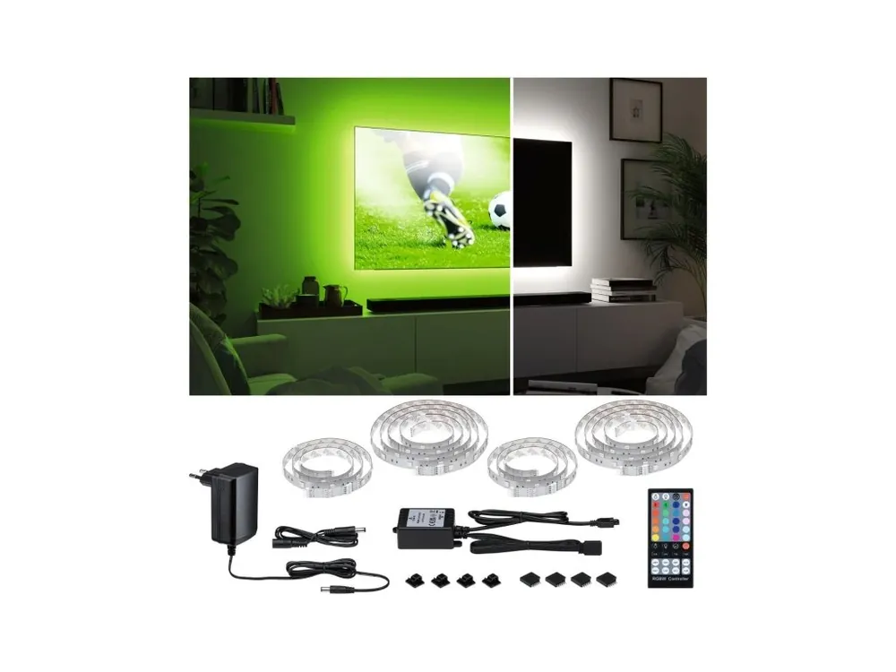 Vrácení Zdarma MaxLED 250 LED Strip TV Comfort základní sada 65 palců 4,3m 22W 234lm/m 28LEDs/m RGBW+ 24VA - PAULMANN