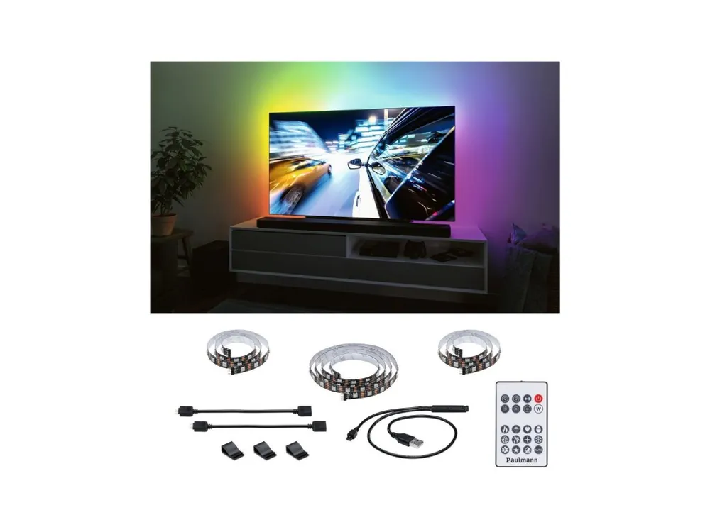 Časově Omezené EntertainLED USB LED Strip osvětlení TV 55 palců 2m 3,5W 60LEDs/m RGB+ - PAULMANN