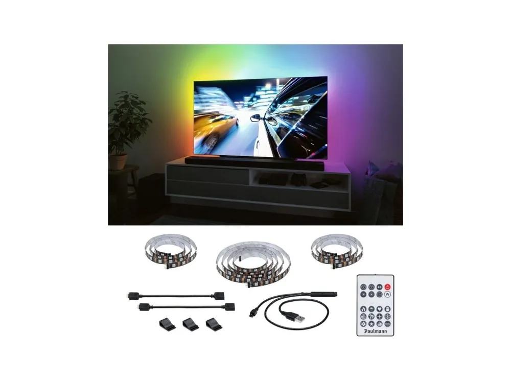 Zlevněný EntertainLED USB LED Strip osvětlení TV 65 palců 2,4m 4W 60LEDs/m RGB+ - PAULMANN