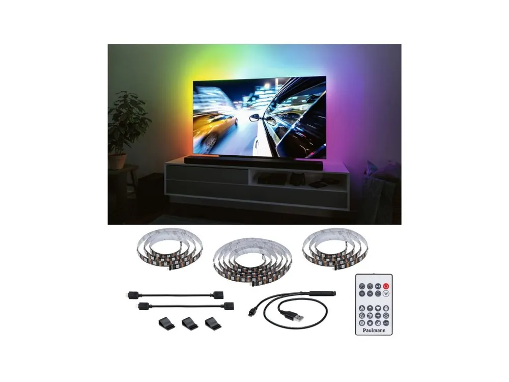 EntertainLED USB LED Strip osvětlení TV 75 palců 3,1m 5W 60LEDs/m RGB+ - PAULMANN Novinka