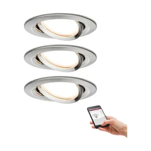 SmartHome Zigbee vestavná svítidla sada LED Coin Nova Plus 3x6,5W stmívatelné kov kartáčovaný - PAULMANN Akční Cena