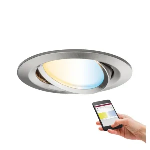 Sleva SmartHome Zigbee vestavné svítidlo LED Coin Nova Plus 1x6,5W měnitelná bílá kov kartáčovaný - PAULMANN