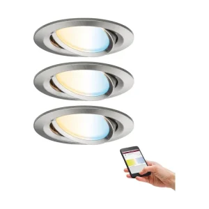 SmartHome Zigbee LED vestavná svítidla sada Nova Plus 3x6,5W kov kartáčovaný - PAULMANN Nakupujte Hned