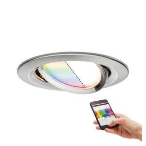 Aktuální SmartHome Zigbee vestavné svítidlo LED Coin Nova Plus 1x3,5W RGBW kov kartáčovaný - PAULMANN