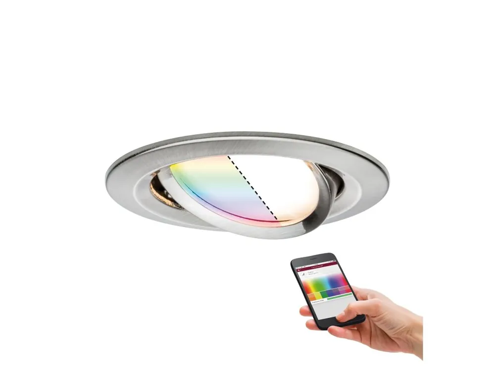 Aktuální SmartHome Zigbee vestavné svítidlo LED Coin Nova Plus 1x3,5W RGBW kov kartáčovaný - PAULMANN