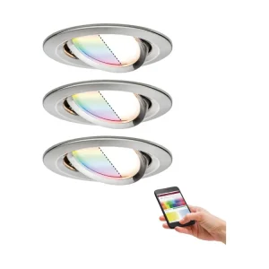 SmartHome Zigbee vestavná svítidla sada LED Coin Nova Plus 3x3,5W RGBW kov kartáčovaný - PAULMANN Ihned K Objednání