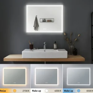 HomeSpa LED zrcadlo s osvětlením Mirra hranaté vyhřívané IP44 80x60 cm 22W WhiteSwitch - PAULMANN Jen Po Omezenou Doba