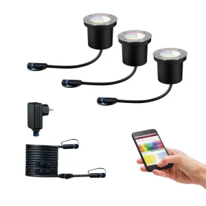 Bezpečná Platba Zápustné zemní svítidlo Plug & Shine základní sada 3ks IP65 RGBW 24V ZigBee - PAULMANN