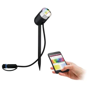 Časově Omezené Plug & Shine ZigBee RGBW spot Pike 4W 24V 40° IP65 antracit - PAULMANN