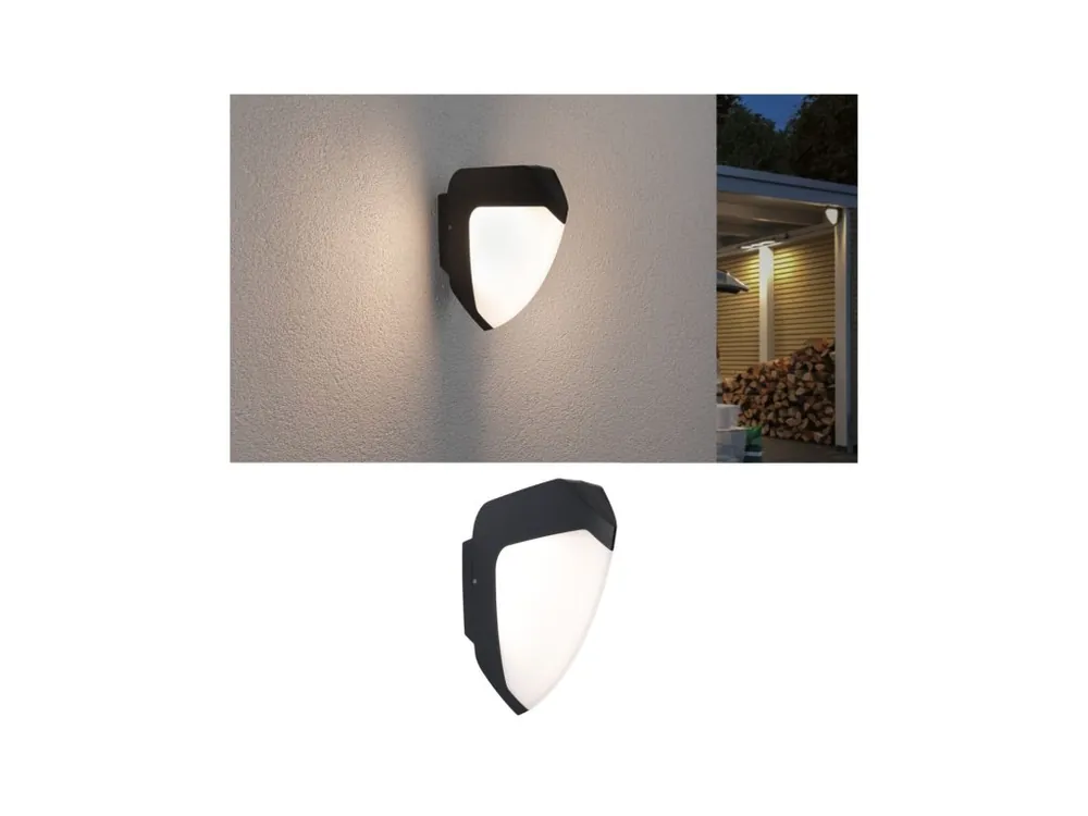 Must-Have LED venkovní nástěnné svítidlo Smart Home Zigbee Ikosea soumrakový senzor a pohybové čidlo CCT IP44 50x203mm 3000K 4,4W 230V antracit umělá hmota - PAULMANN