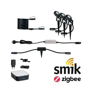 Plug & Shine startovací sada Smart Home smik + LED zápich Sting 3000K 3x6,4W 75VA bílá/antracit - PAULMANN Ověřený