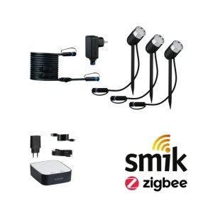 Cenový Hit Plug & Shine startovací sada Smart Home smik Gateway + LED bodové zahradní světlo Pike základní sada RGBW+ - PAULMANN