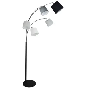 Cenově Výhodný Černá stojací lampa do obýváku FOGGY