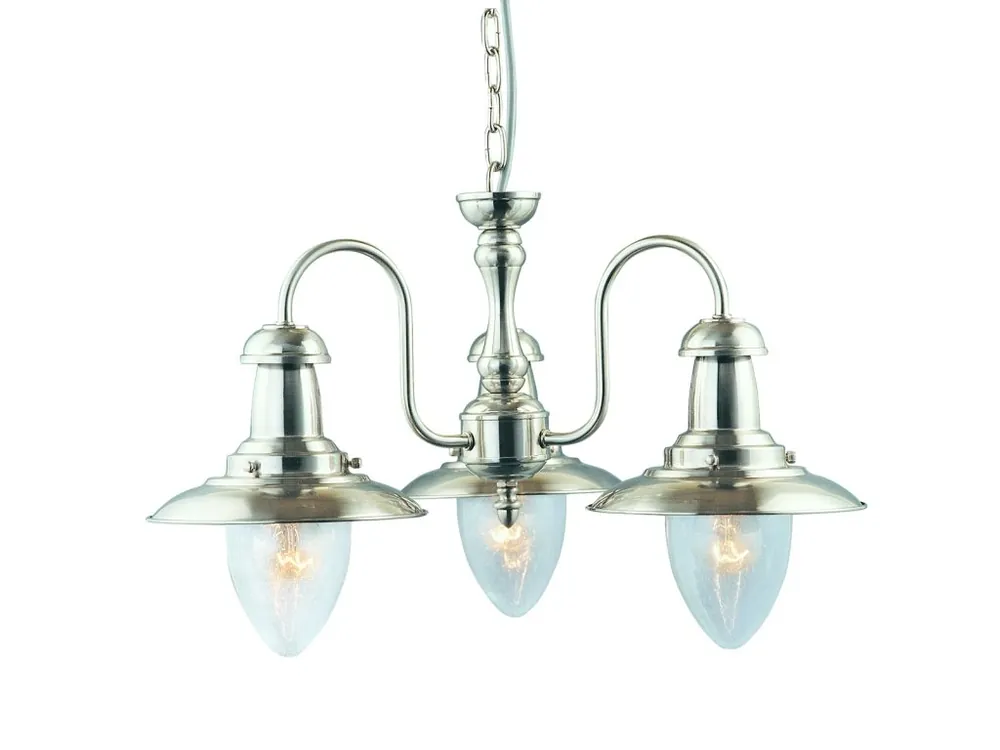 Závěsné retro svítidlo Searchlight FISHERMAN 5333-3SS Levný